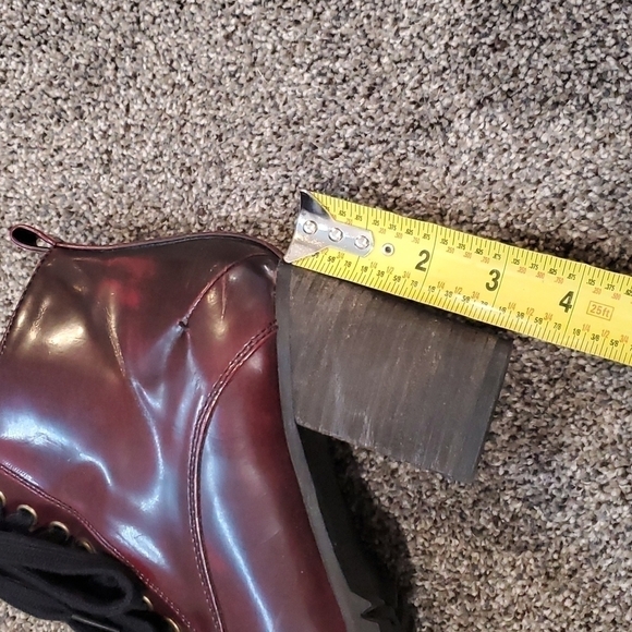 Steve Madden Womens Burgundy Andie Lace Up Y2K Chunky boots shoes sz 8 - Picture 11 of 12